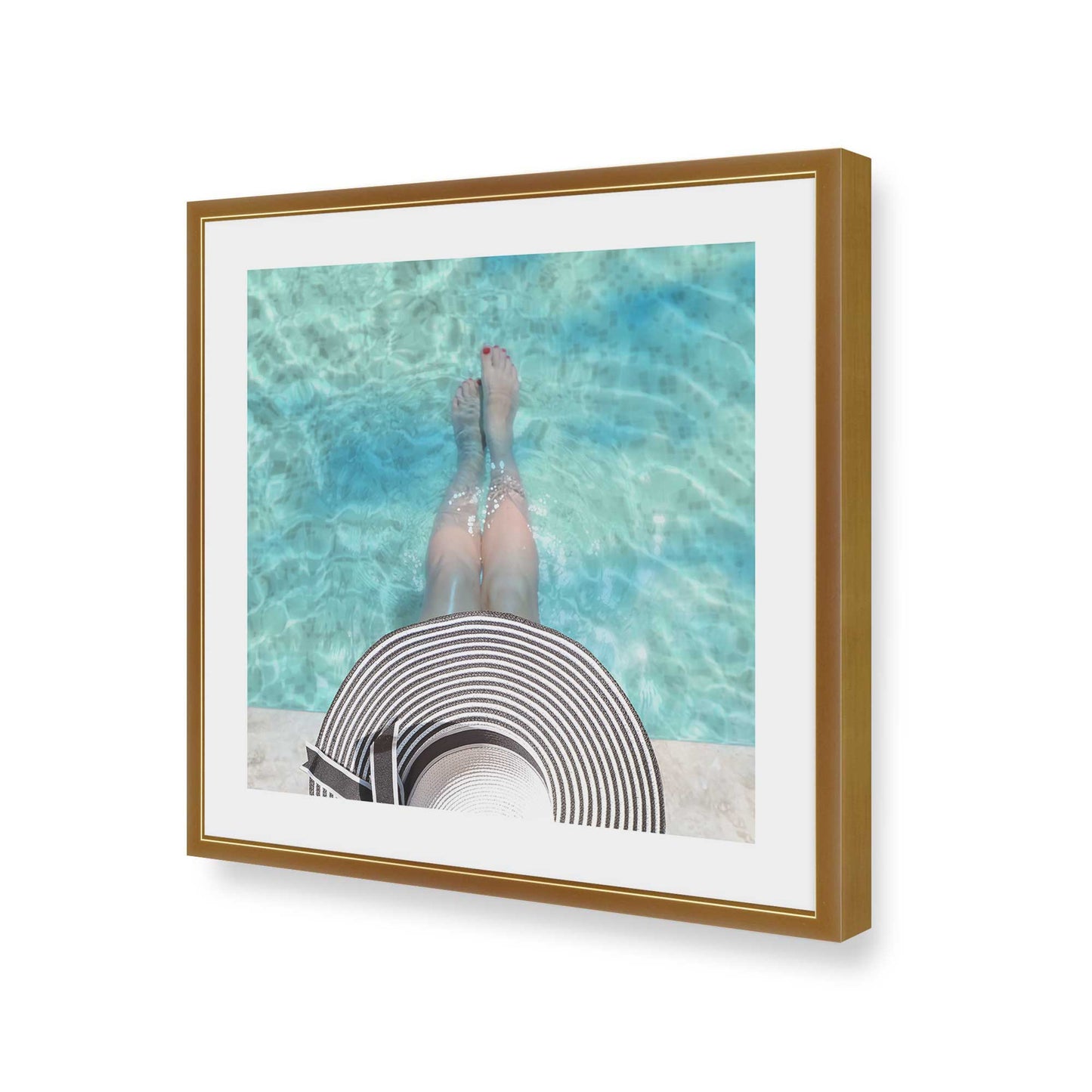 [Color:Polished Gold], Picture of art in a Polished Gold frame at an angle