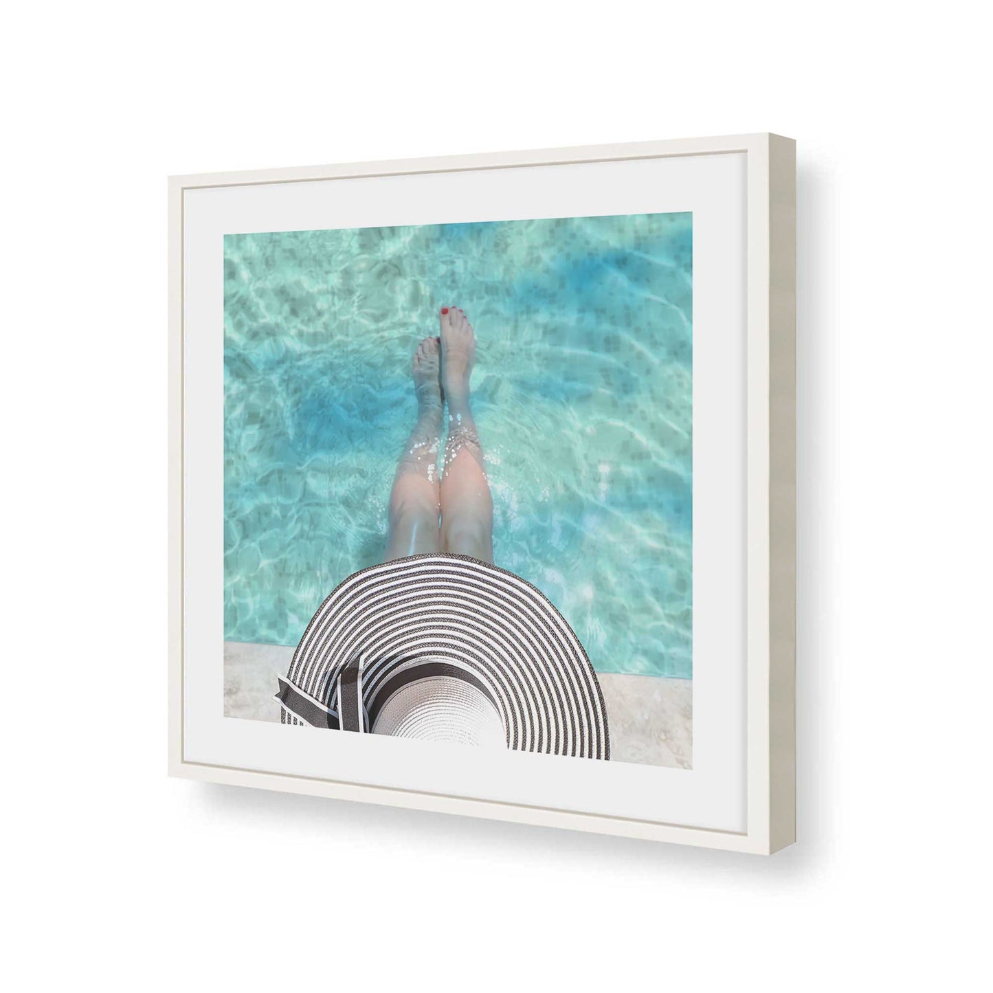 [Color:Opaque White], Picture of art in a Opaque White frame at an angle