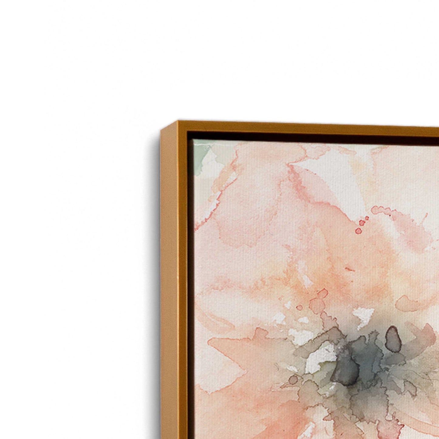 [Color:Polished Gold], Picture of art in a Polished Gold frame at an angle