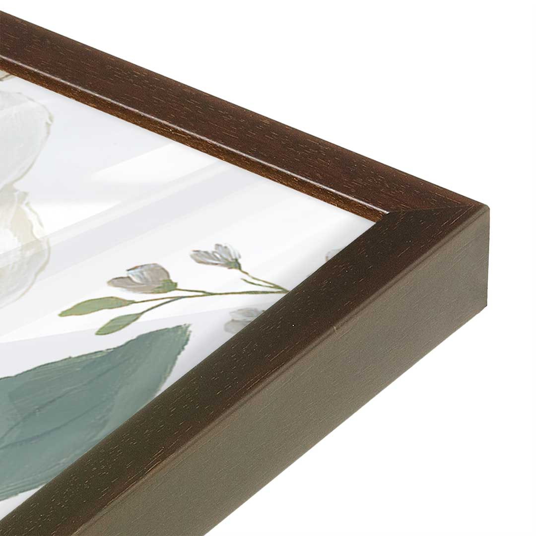 [Color:Brown], Picture of art in a Brown frame at an angle