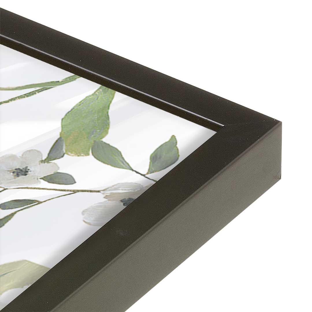 [Color:Satin Black], Picture of art in a Satin Black frame at an angle