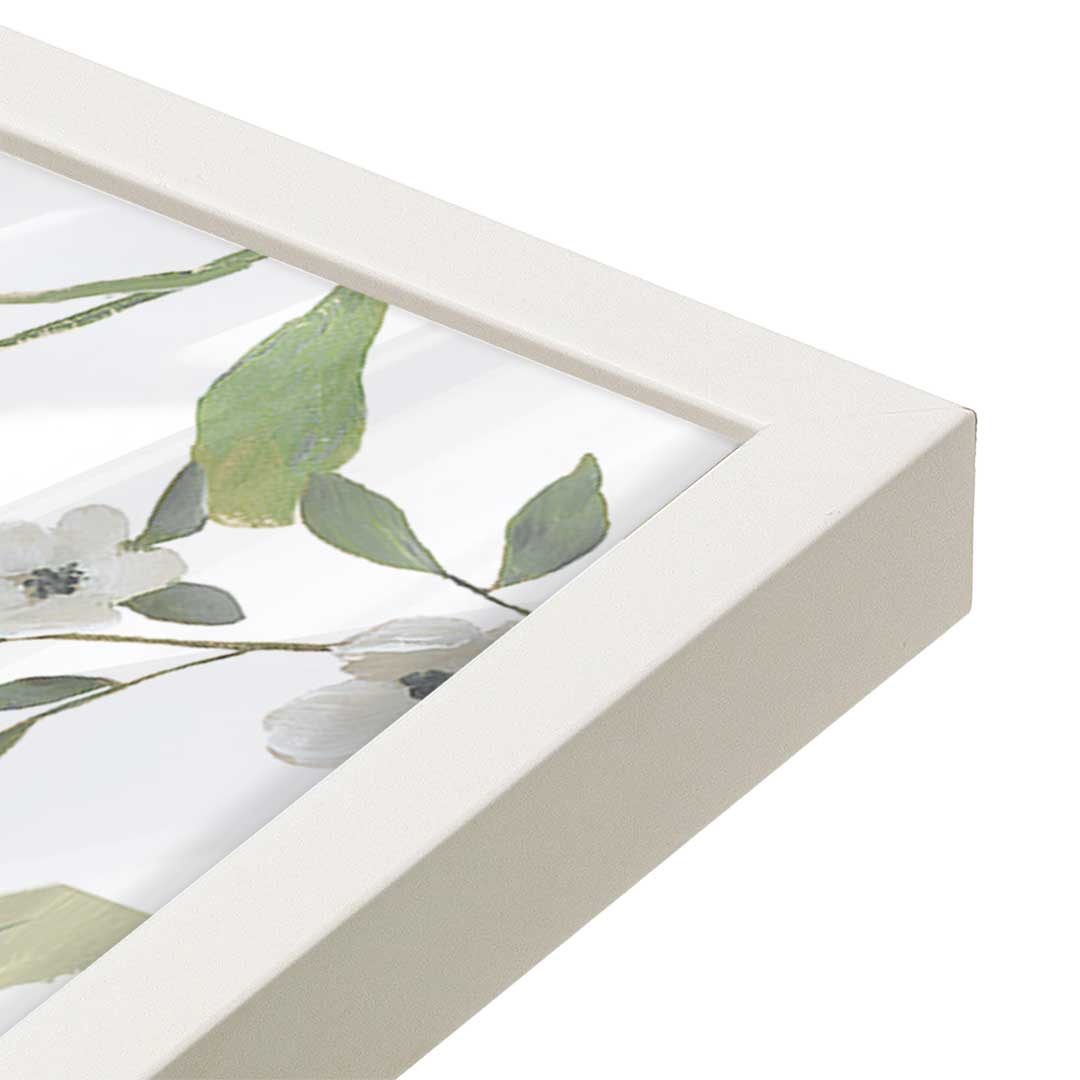 [Color:Opaque White], Picture of art in a Opaque White frame at an angle