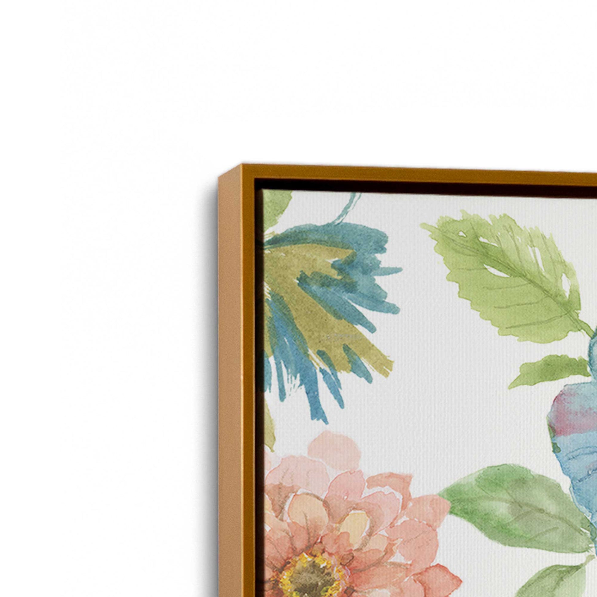 [Color:Polished Gold], Picture of art in a Polished Gold frame at an angle
