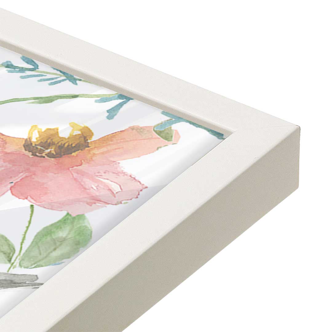 [Color:Opaque White], Picture of art in a Opaque White frame at an angle