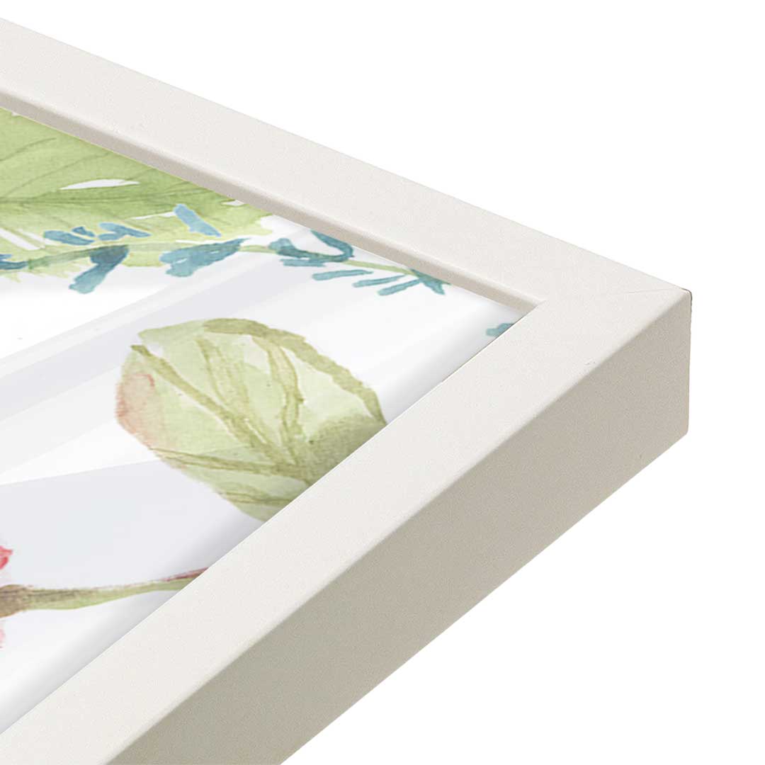 [Color:Opaque White], Picture of art in a Opaque White frame at an angle