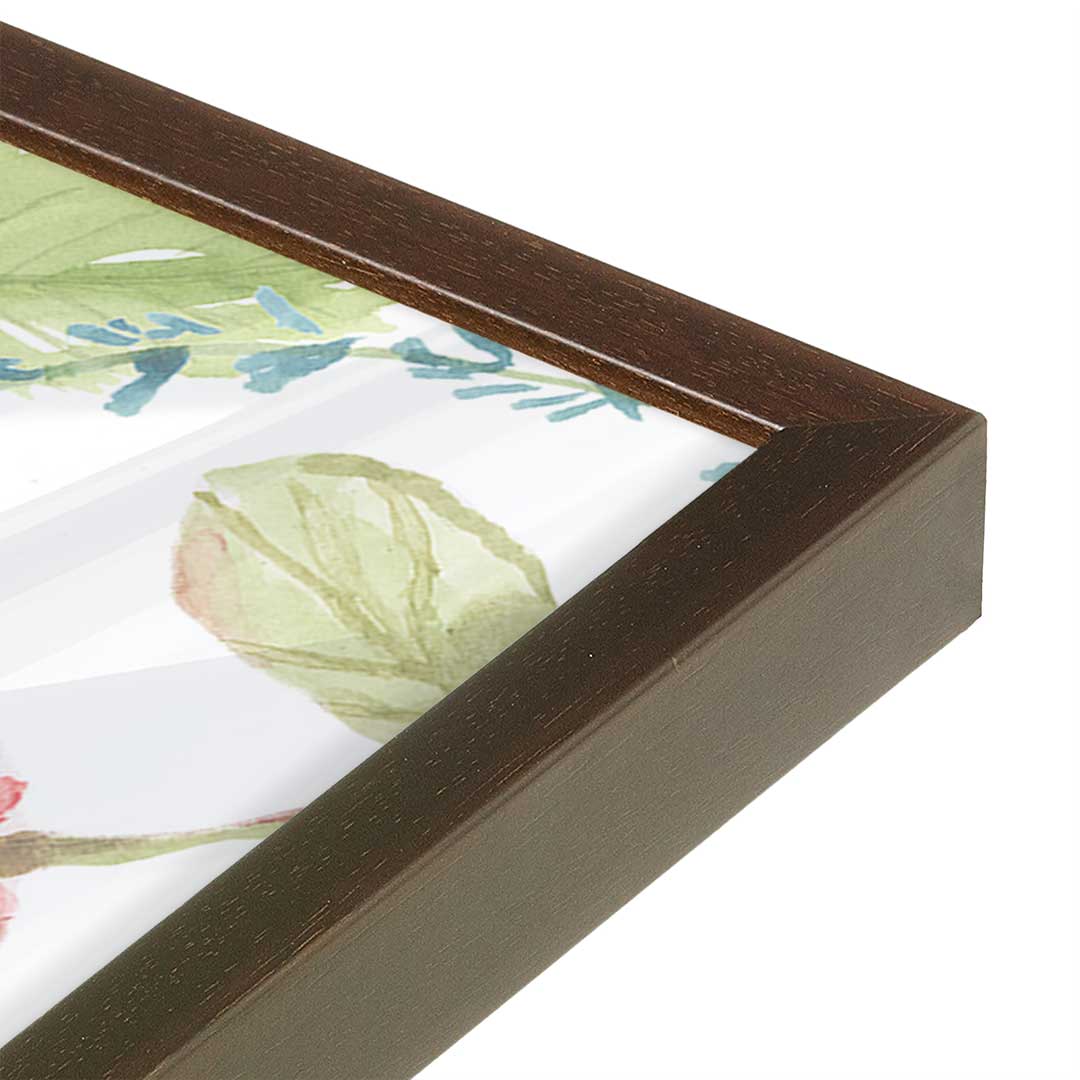 [Color:Brown], Picture of art in a Brown frame at an angle