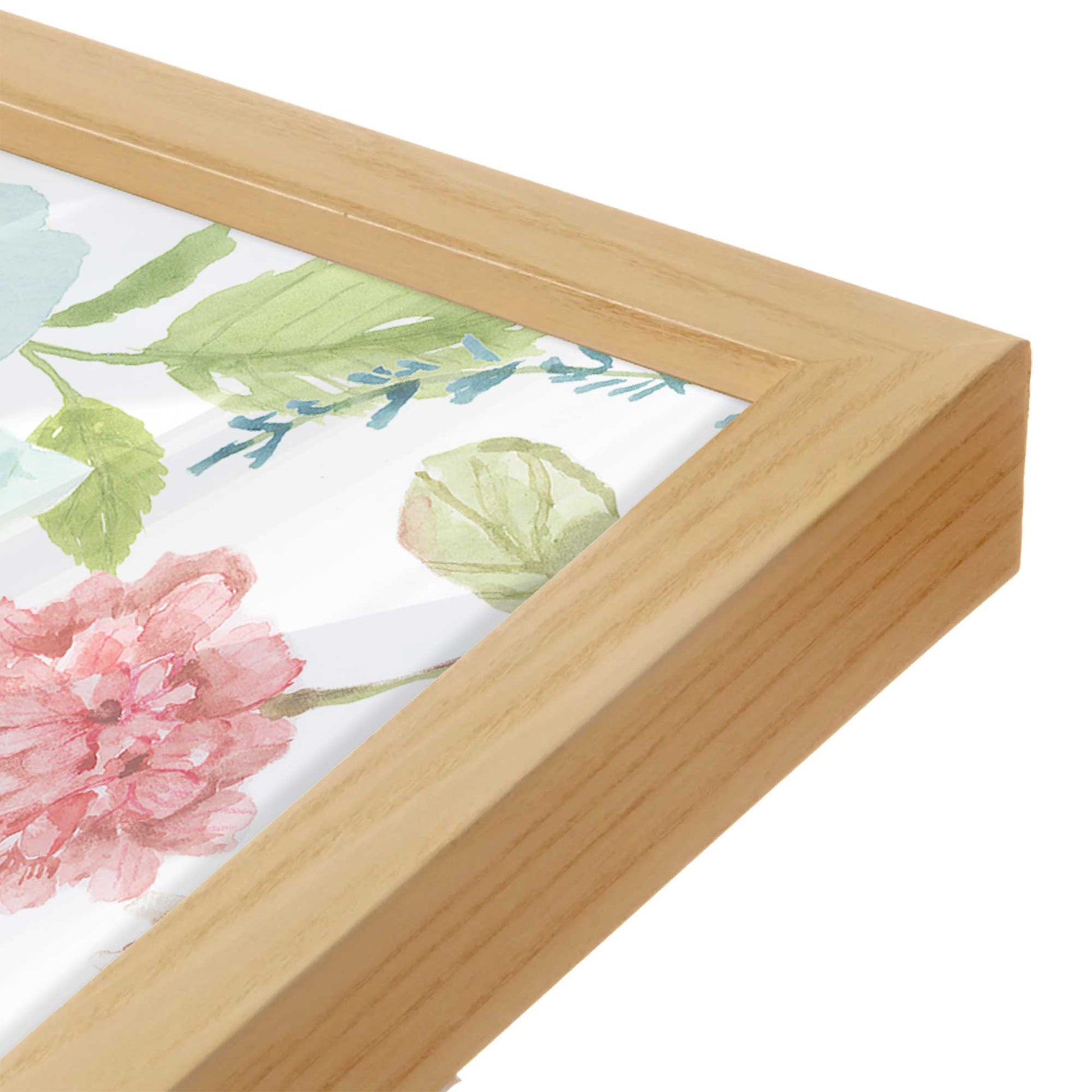 [Color:American Maple], Picture of art in a American Maple frame at an angle