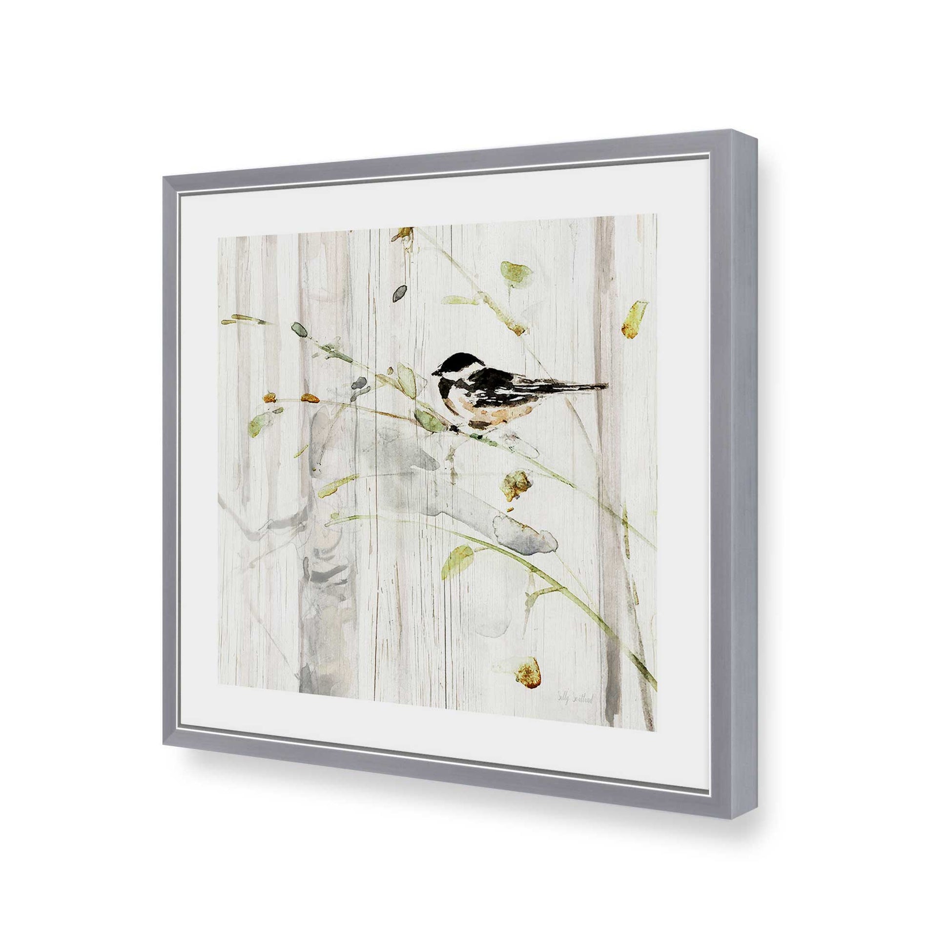 [Color:Polished Chrome], Picture of art in a Polished Chrome frame of the corner