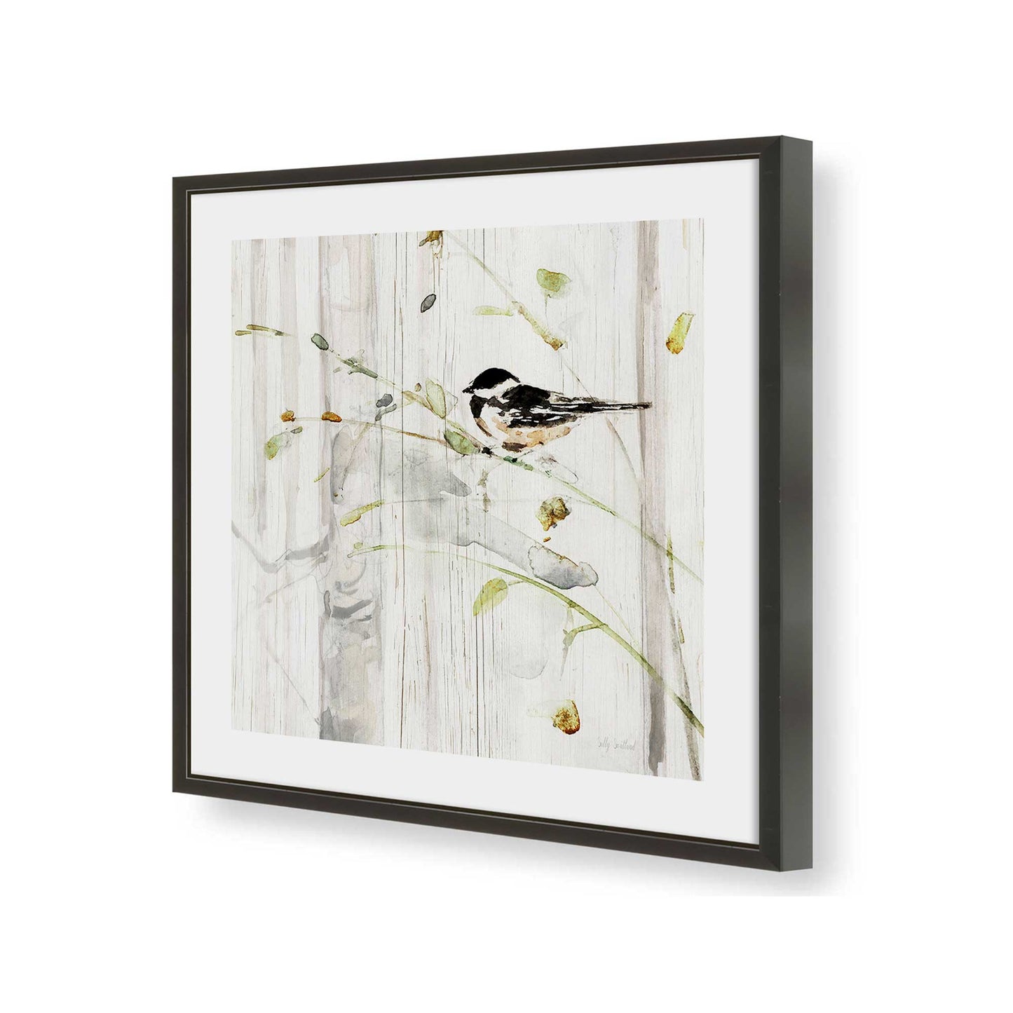 [Color:Satin Black], Picture of art in a Satin Black frame of the corner