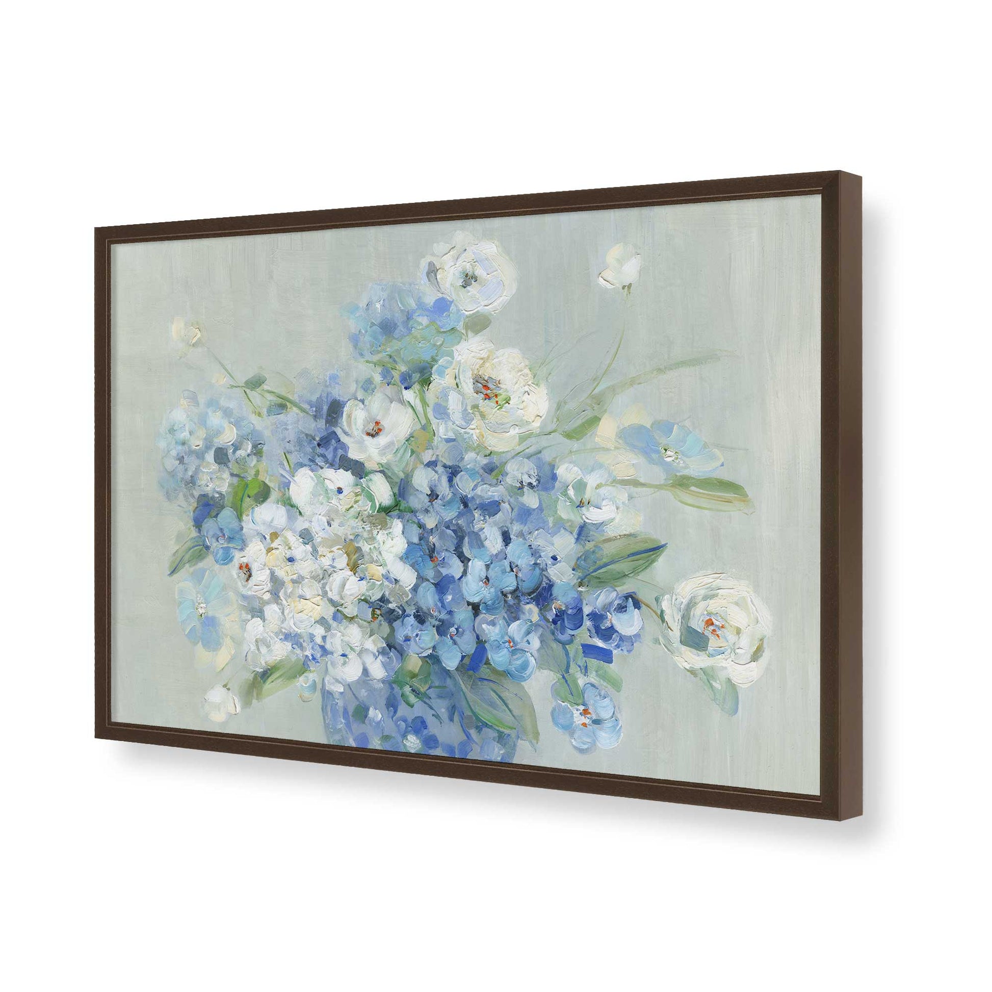 [Color:Brown], Picture of art in a Brown frame of the corner