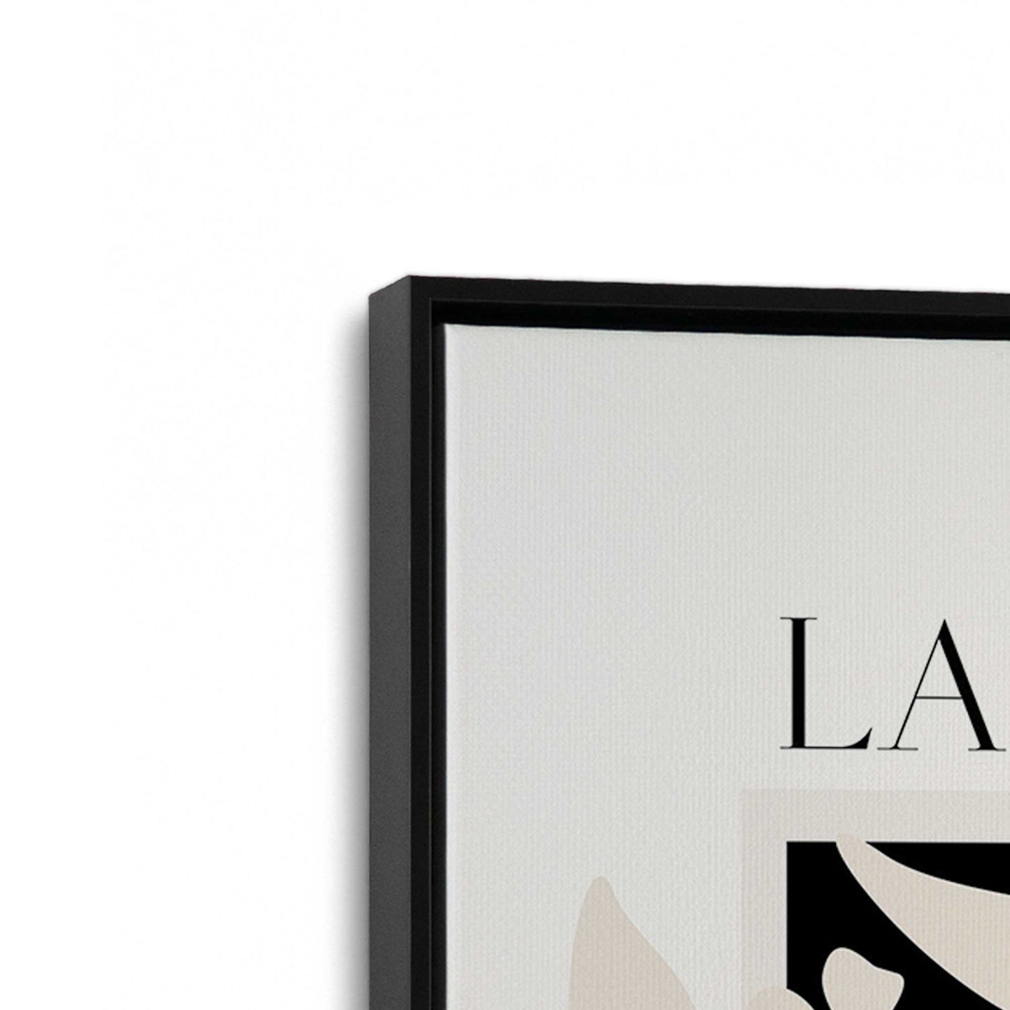 [Color:Satin Black], Picture of art in a Satin Black frame at an angle