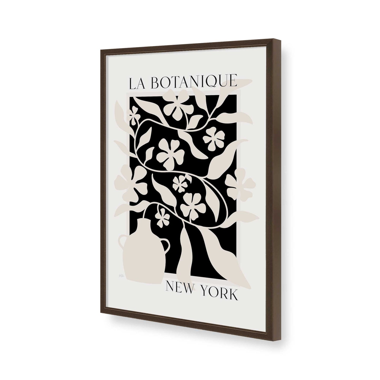 [Color:Brown], Picture of art in a Brown frame of the corner