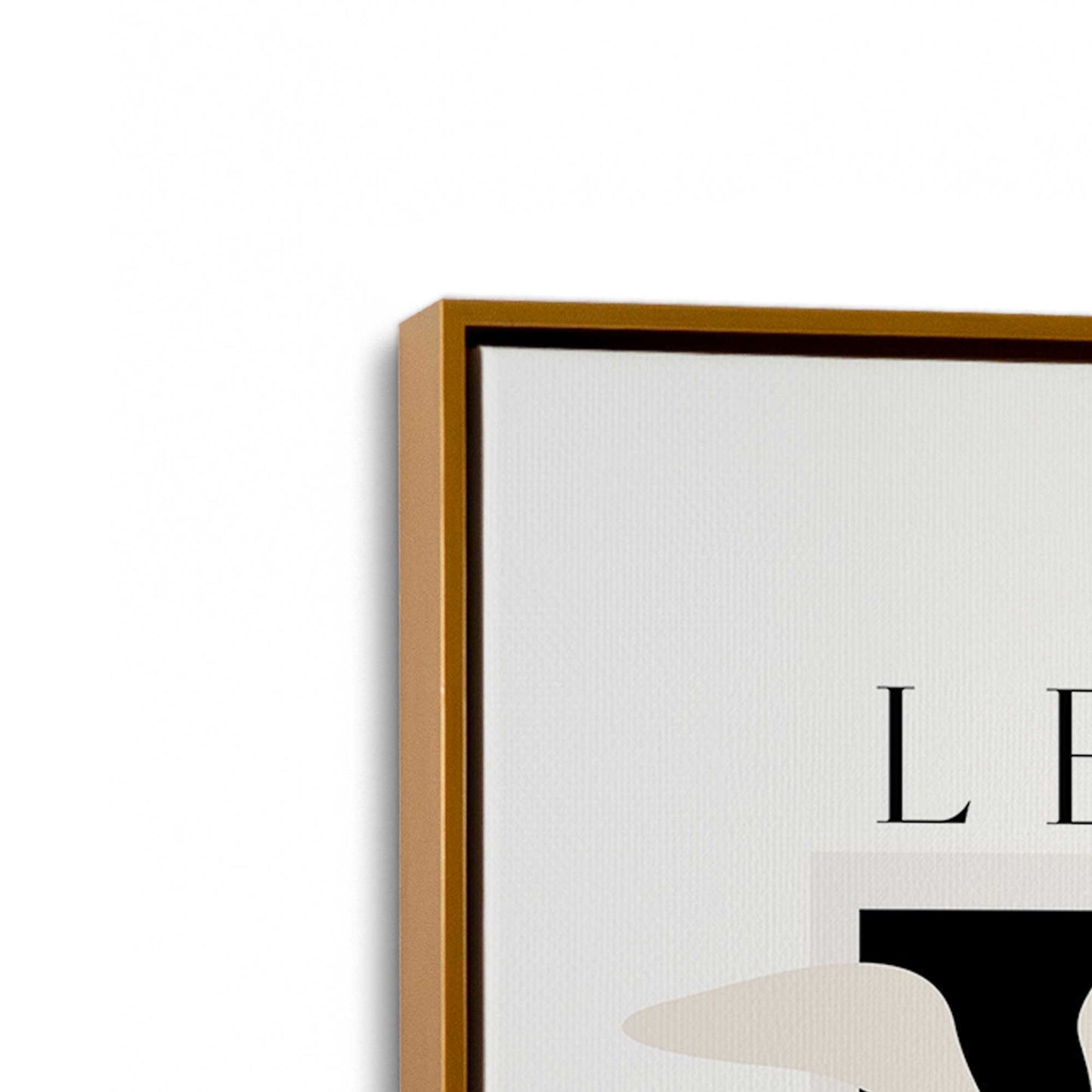 [Color:Polished Gold], Picture of art in a Polished Gold frame at an angle