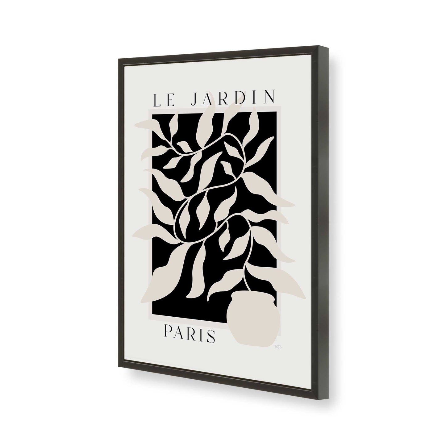 [Color:Satin Black], Picture of art in a Satin Black frame of the corner