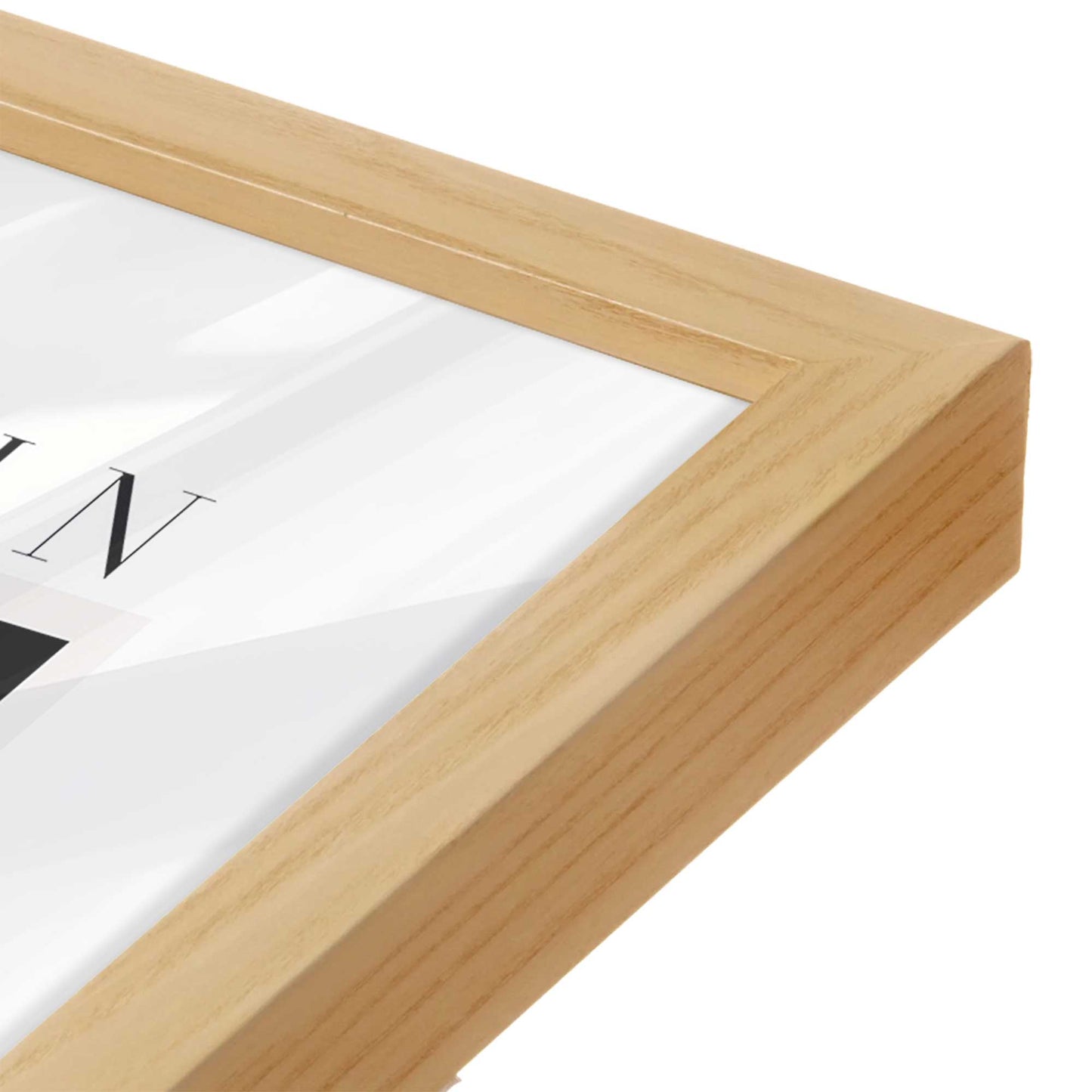 [Color:American Maple], Picture of art in a American Maple frame at an angle