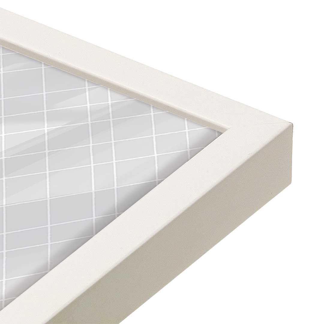 [Color:Opaque White], Picture of art in a Opaque White frame at an angle