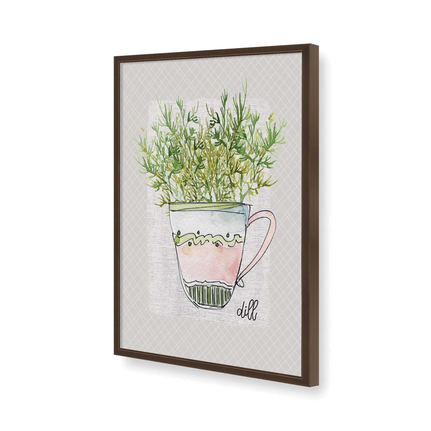 [Color:Brown], Picture of art in a Brown frame of the corner