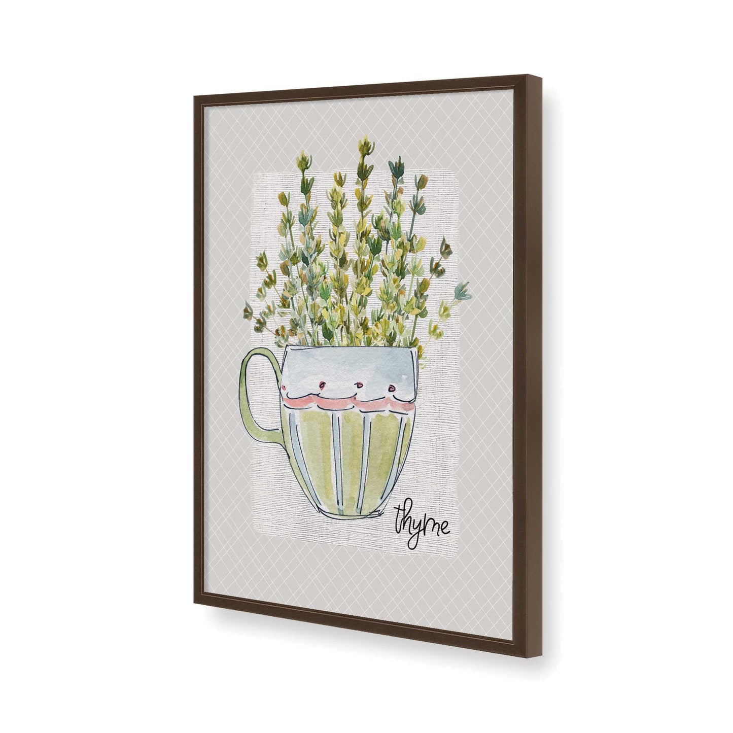 [Color:Brown], Picture of art in a Brown frame of the corner