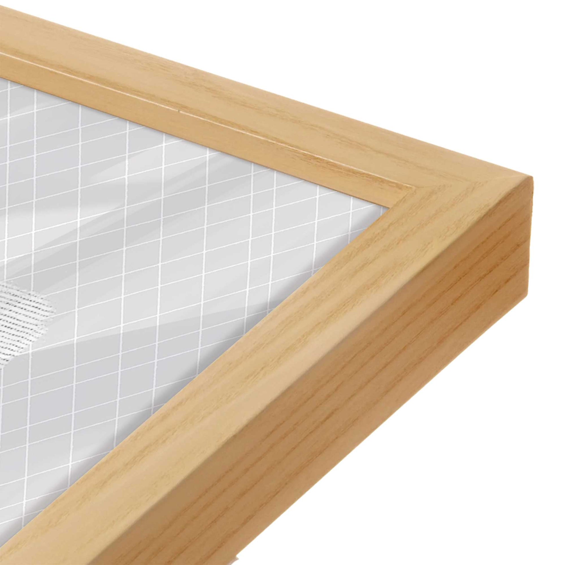 [Color:American Maple], Picture of art in a American Maple frame at an angle