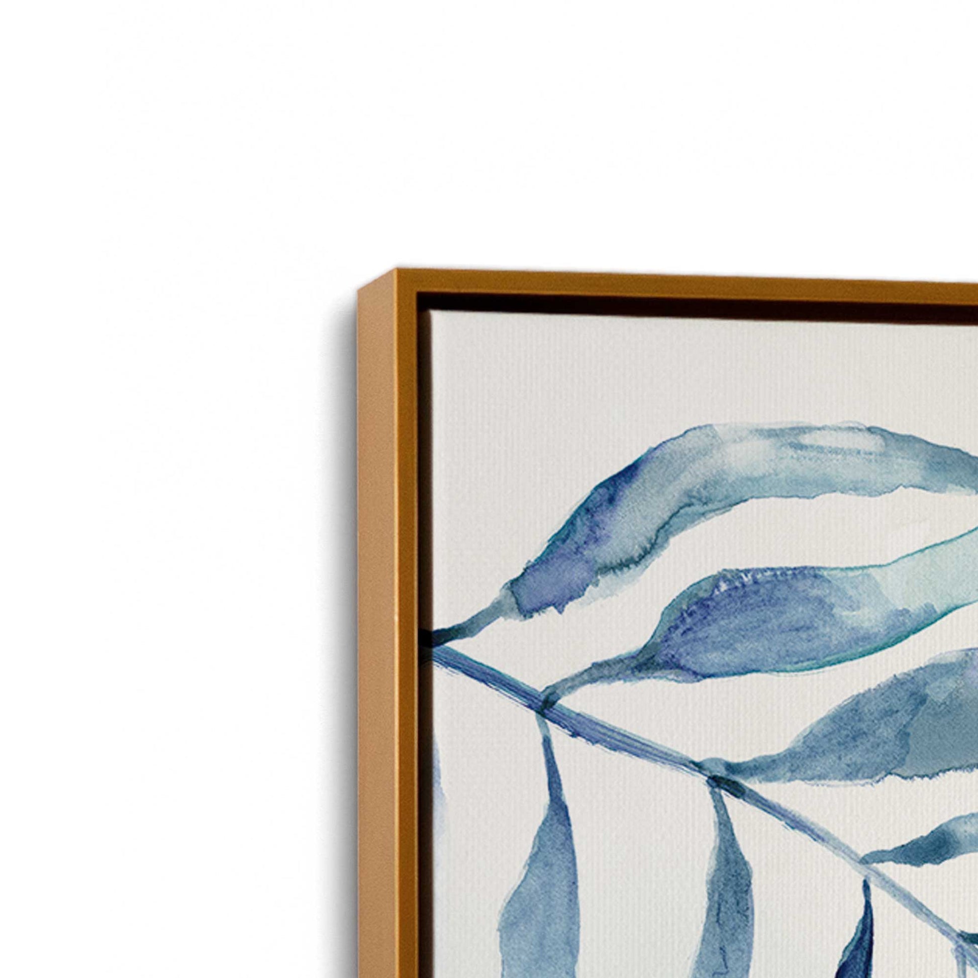 [Color:Polished Gold], Picture of art in a Polished Gold frame at an angle