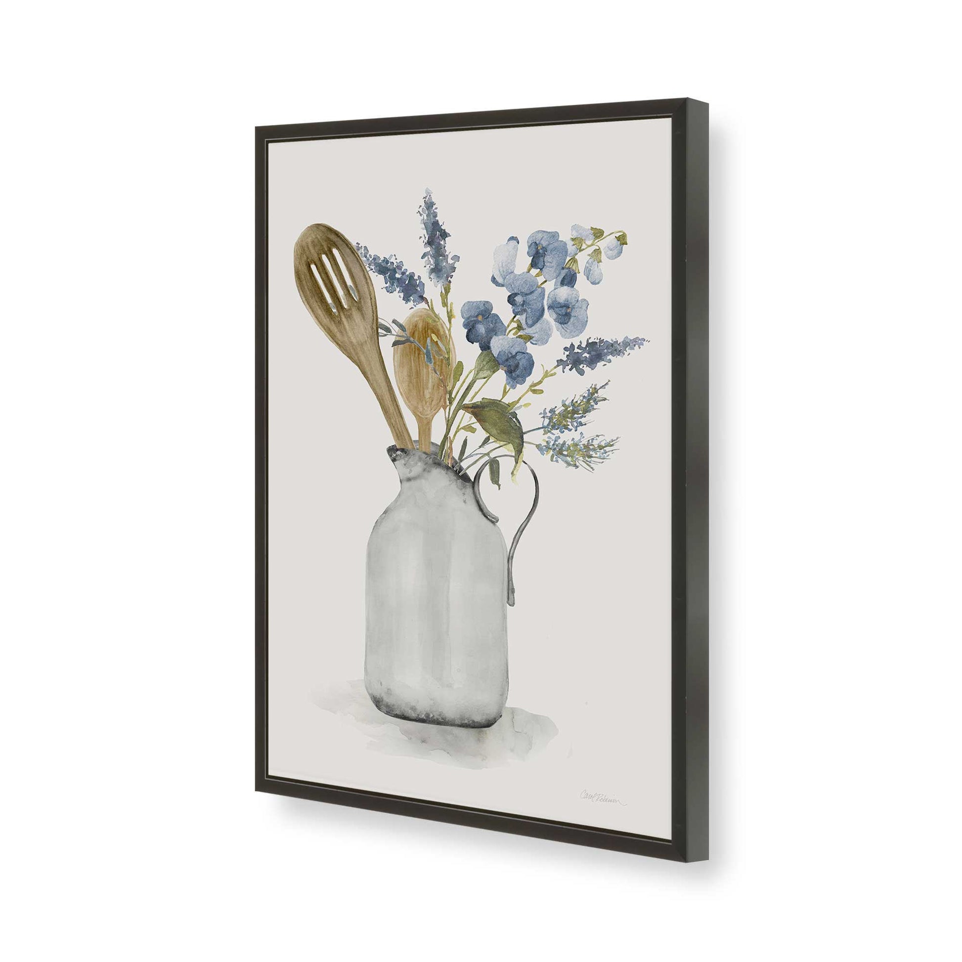 [Color:Satin Black], Picture of art in a Satin Black frame of the corner