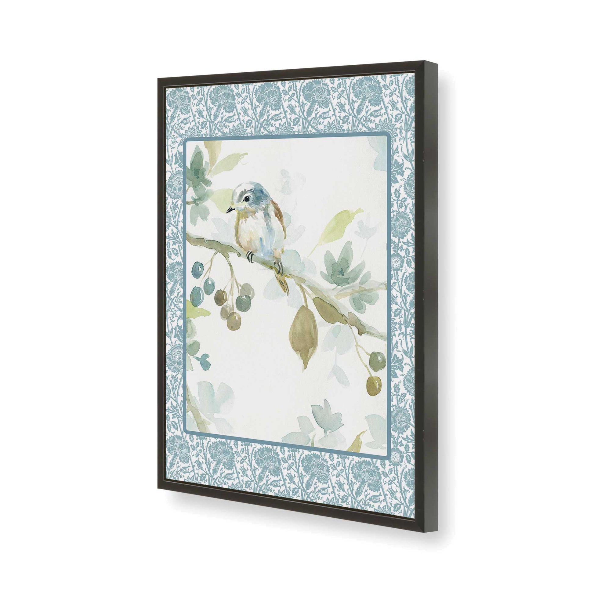 [Color:Satin Black], Picture of art in a Satin Black frame of the corner