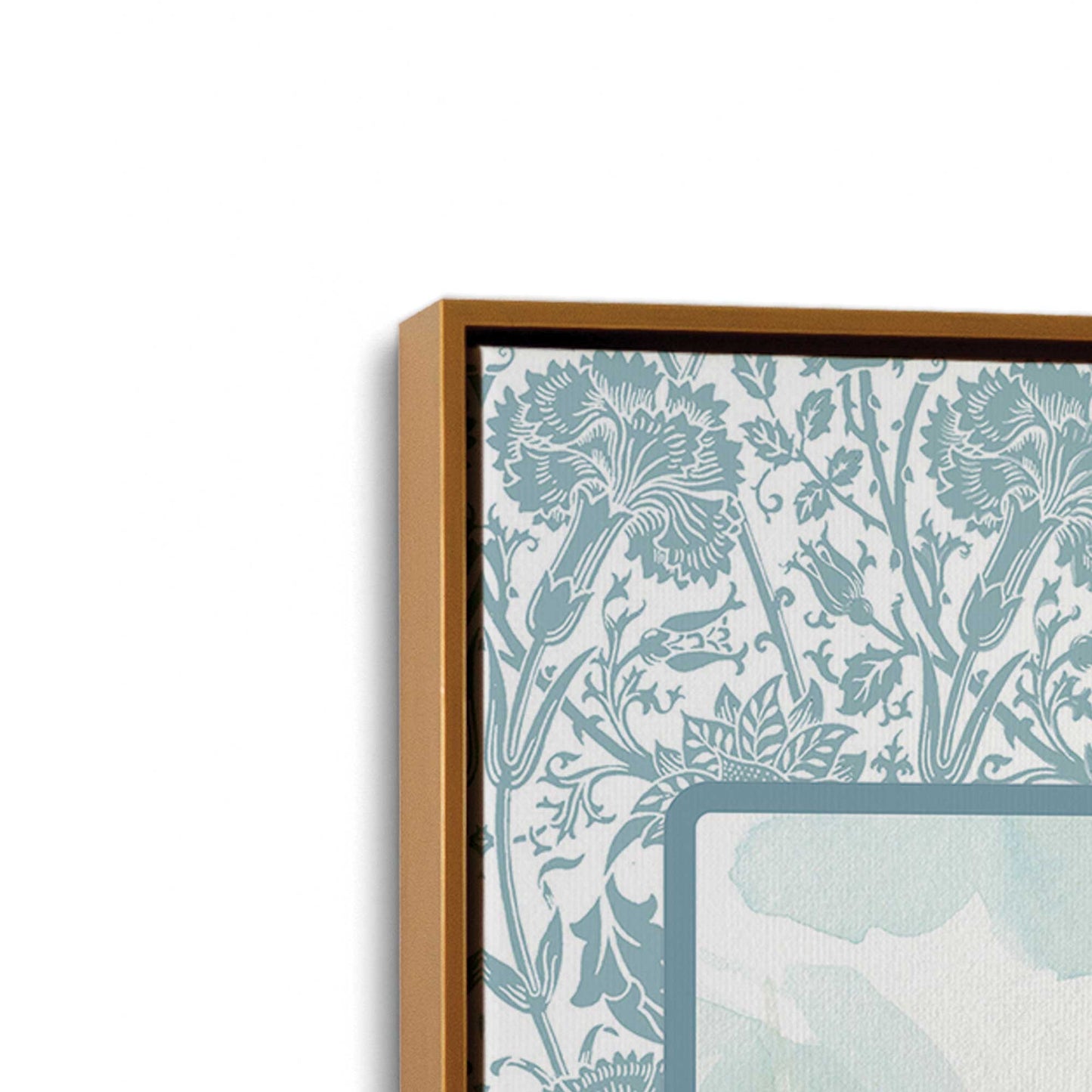 [Color:Polished Gold], Picture of art in a Polished Gold frame at an angle