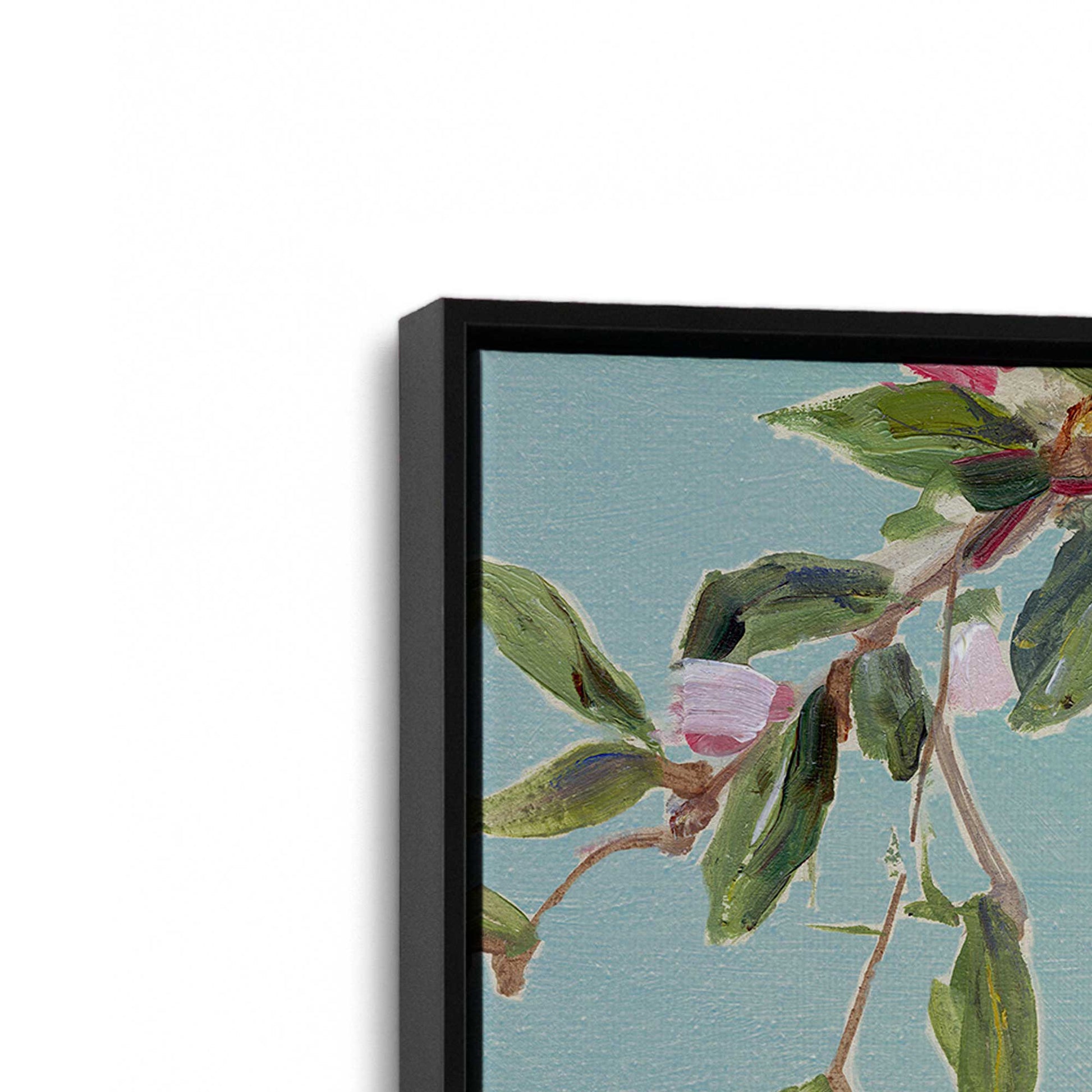 [Color:Satin Black], Picture of art in a Satin Black frame at an angle