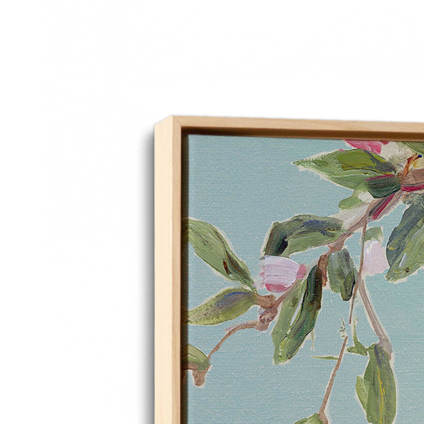 [Color:American Maple], Picture of art in a American Maple frame at an angle