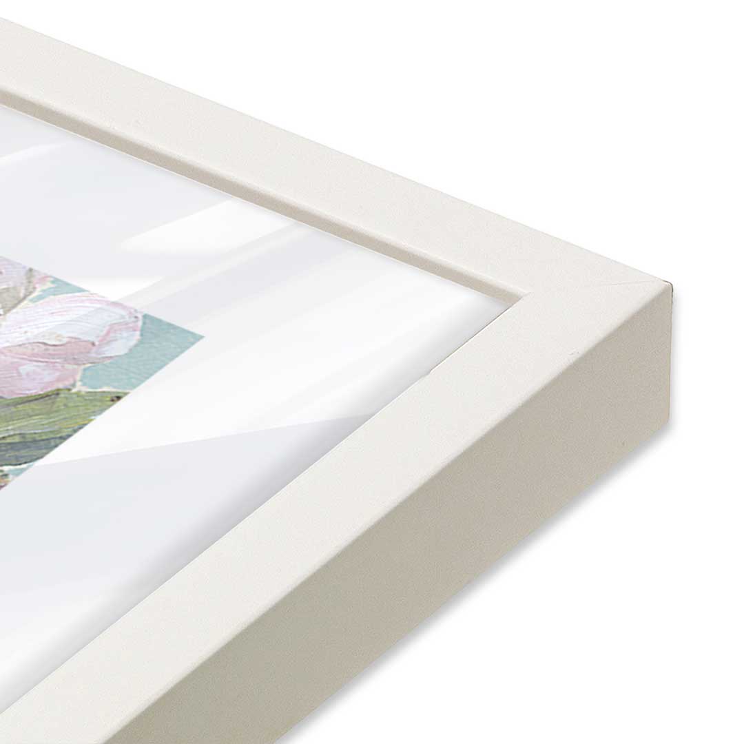 [Color:Opaque White], Picture of art in a Opaque White frame at an angle