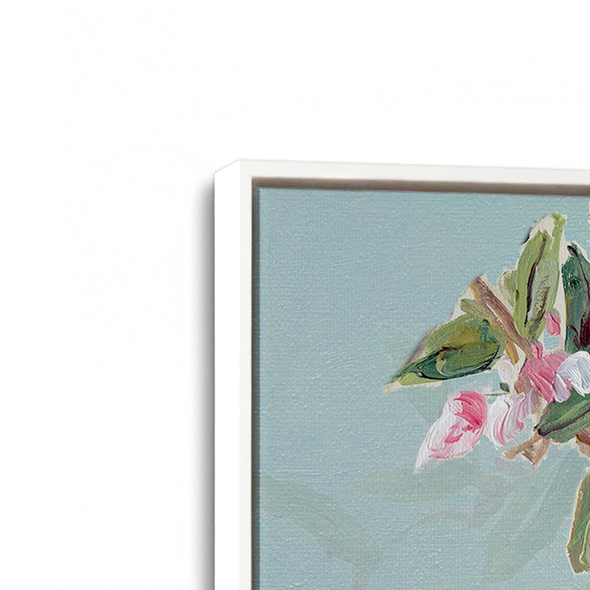 [Color:Opaque White], Picture of art in a White frame at an angle