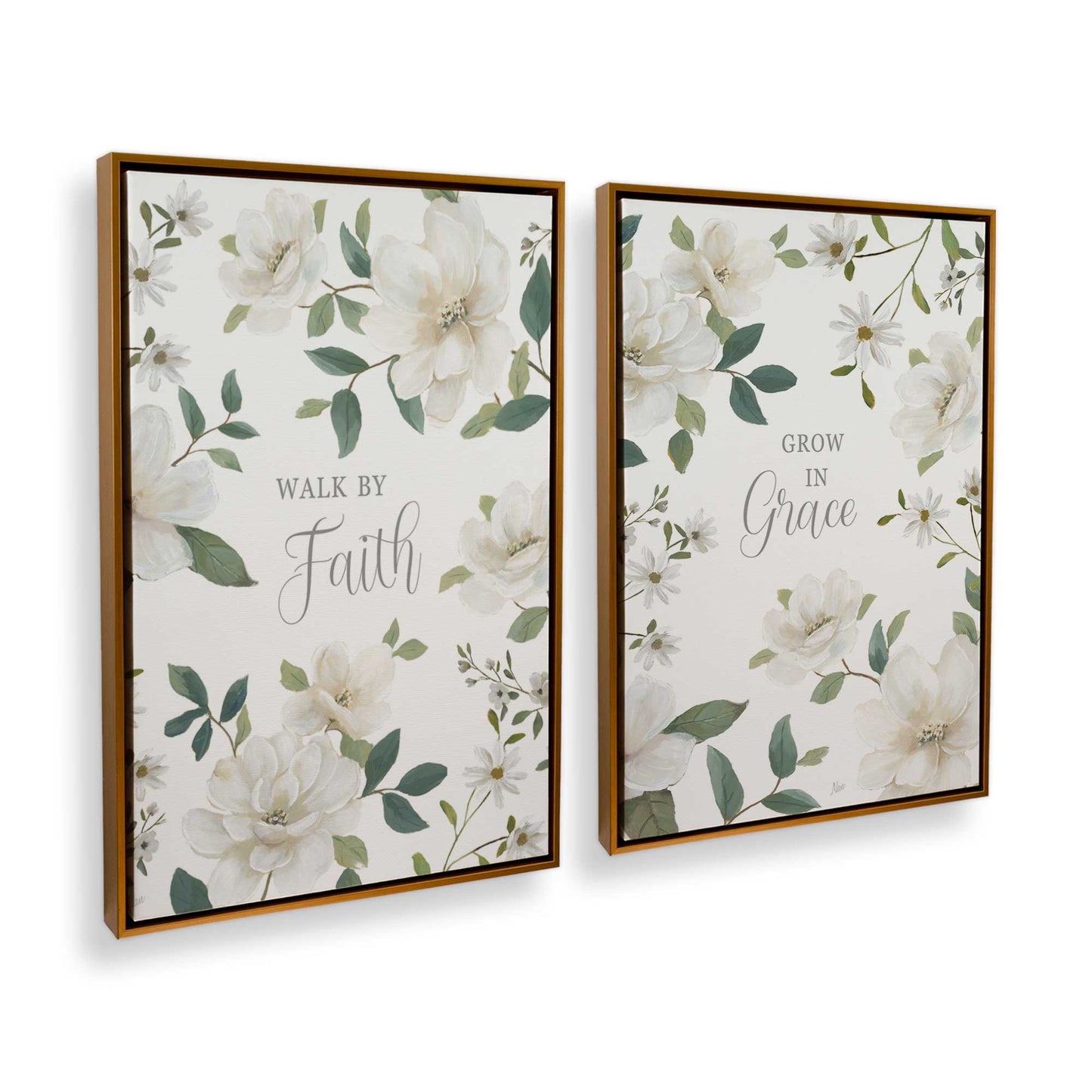 [Color:Polished Gold], Picture of art in a Polished Gold frame at an angle