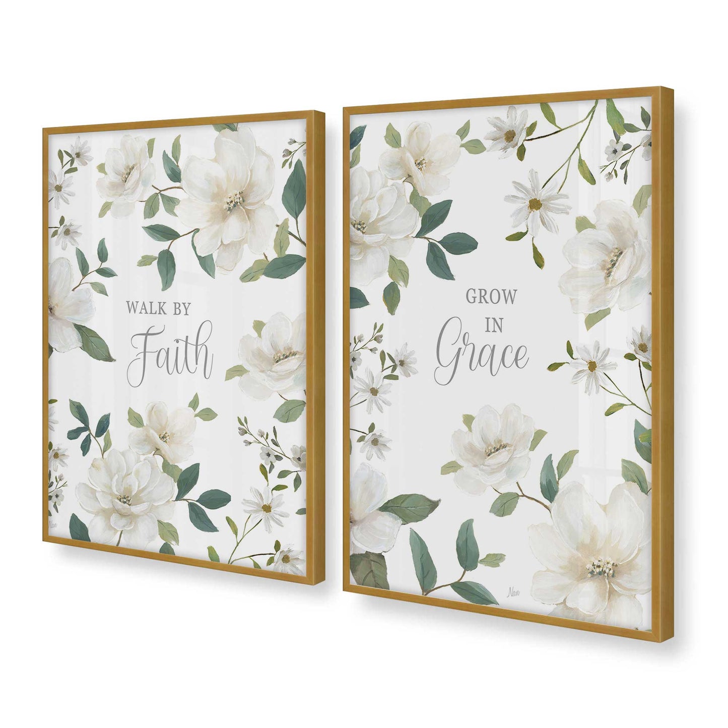 [Color:Polished Gold], Picture of art in a Polished Gold frame at an angle