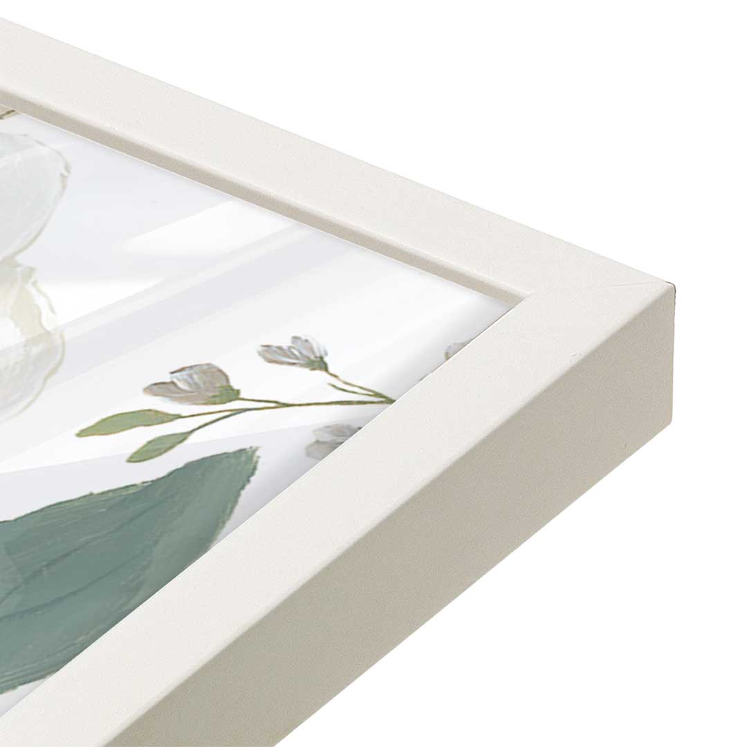 [Color:Opaque White], Picture of art in a Opaque White frame of the corner