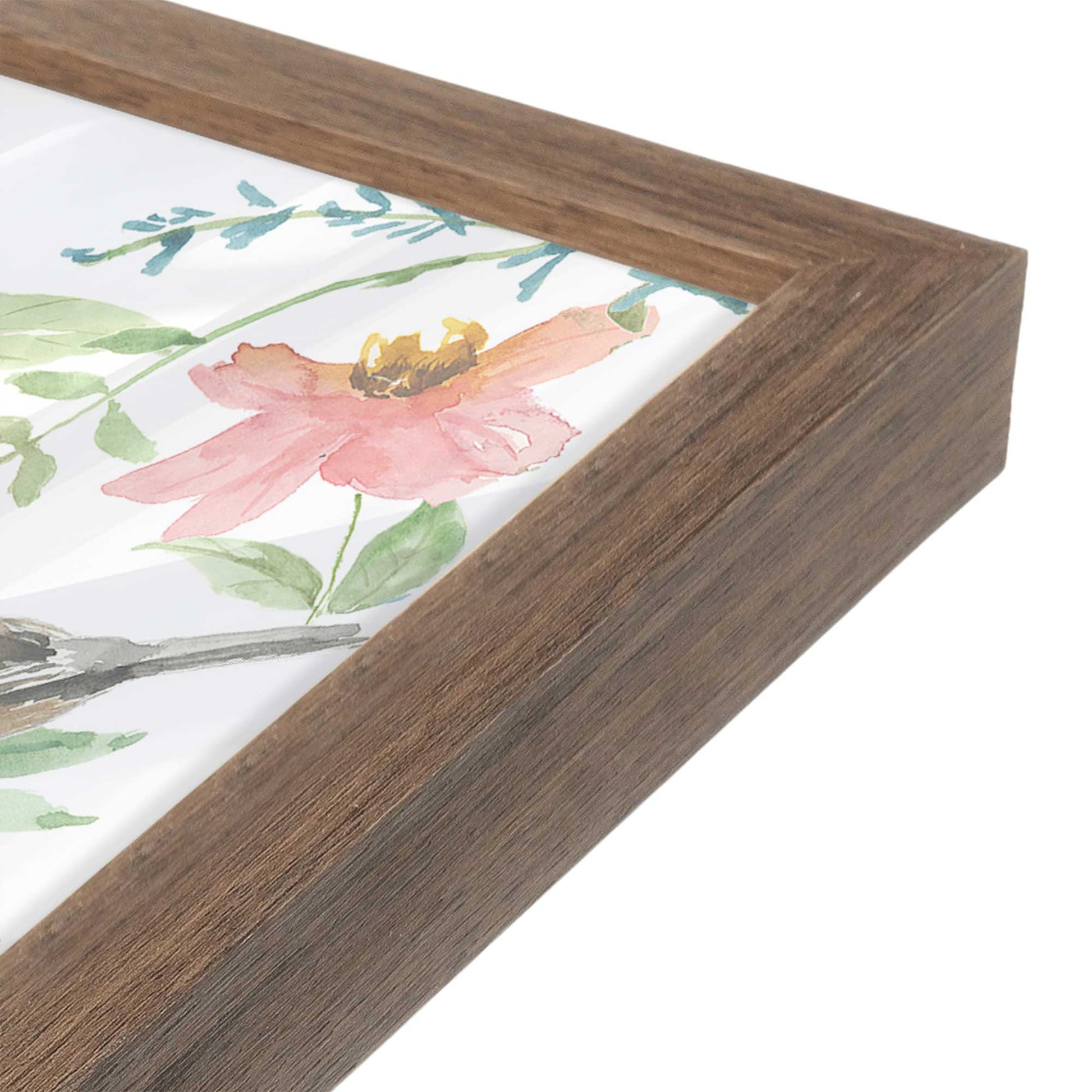 [Color:Walnut], Picture of art in a Walnut frame of the corner