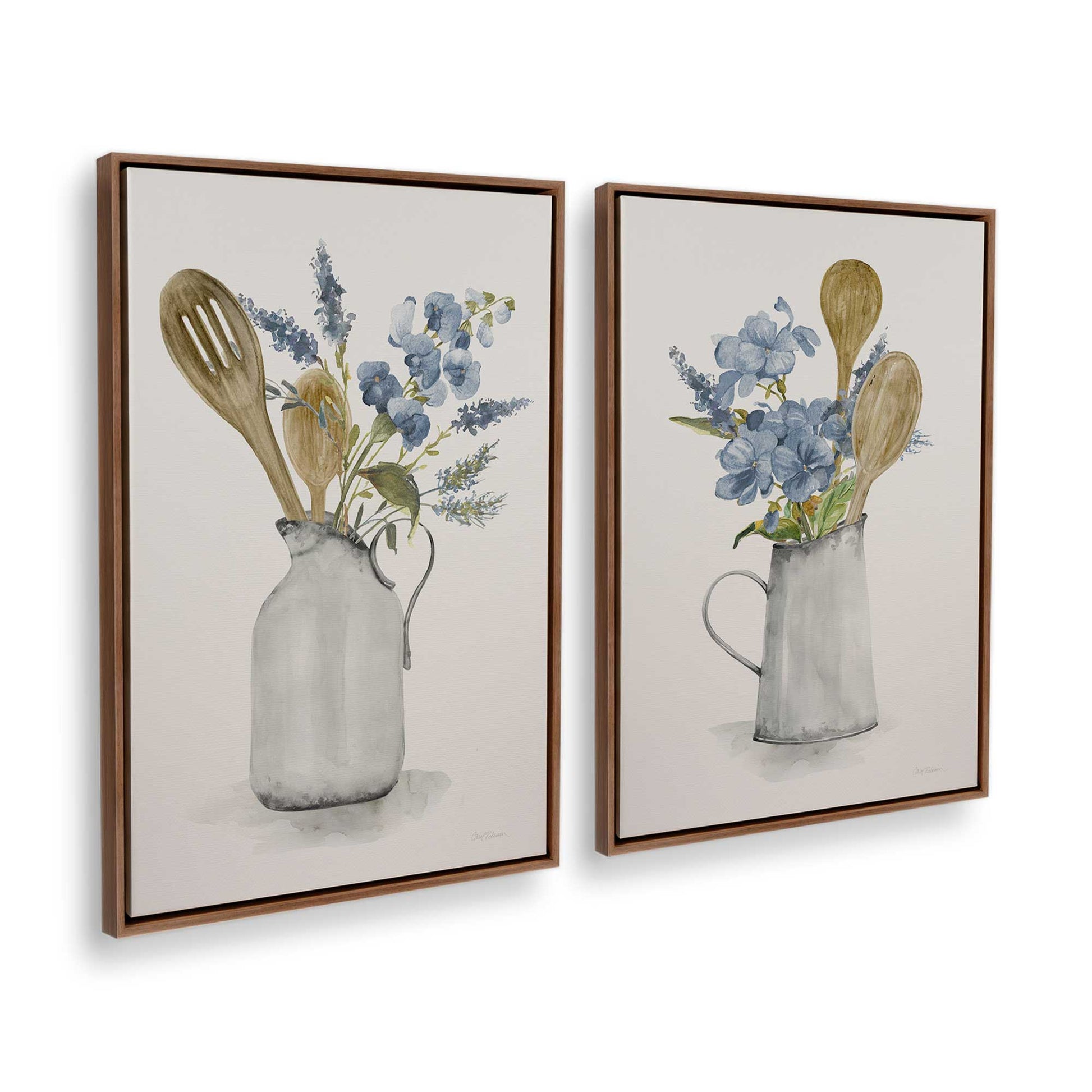 [Color:Walnut], Picture of art in a Walnut frame at an angle