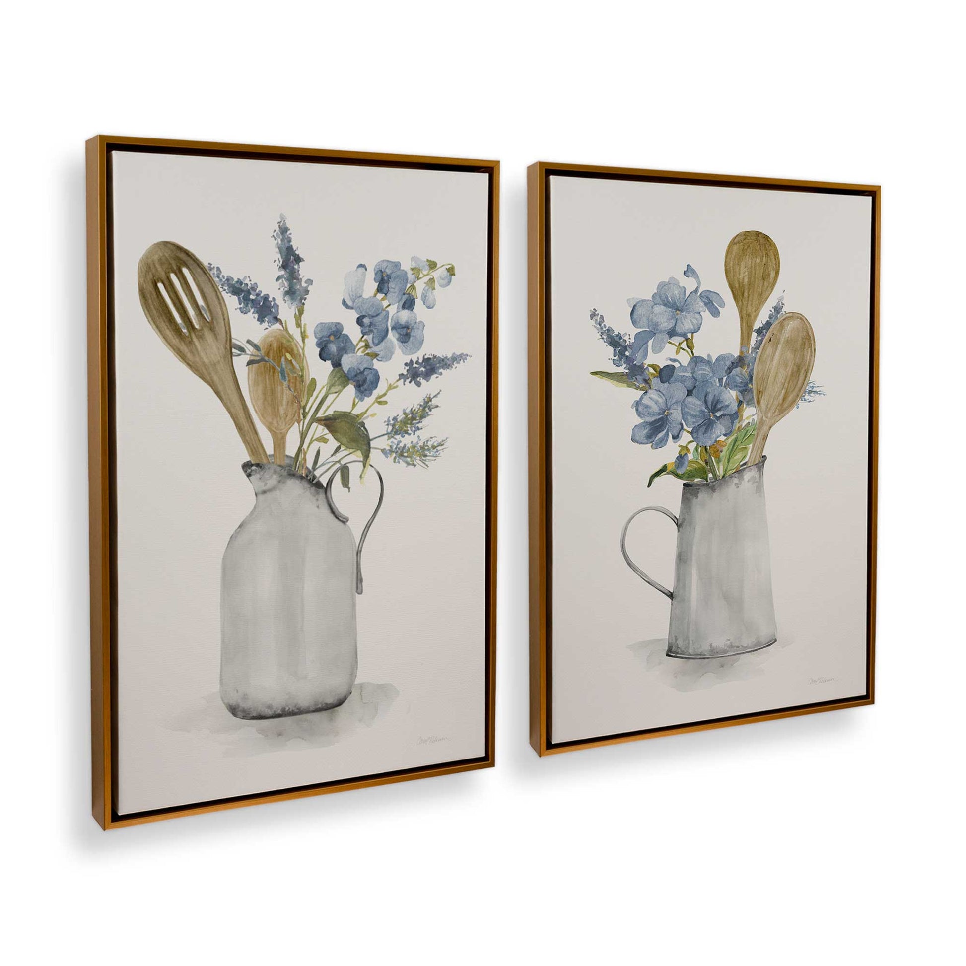 [Color:Polished Gold], Picture of art in a Polished Gold frame at an angle