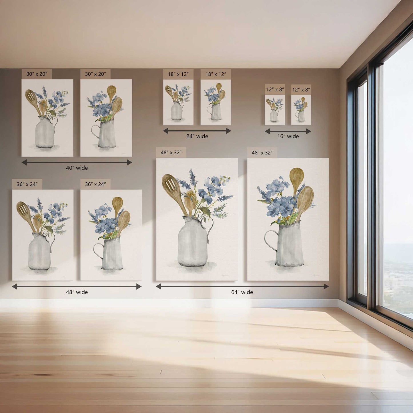 Blooms and Spoons, Set of 2 Canvas Prints