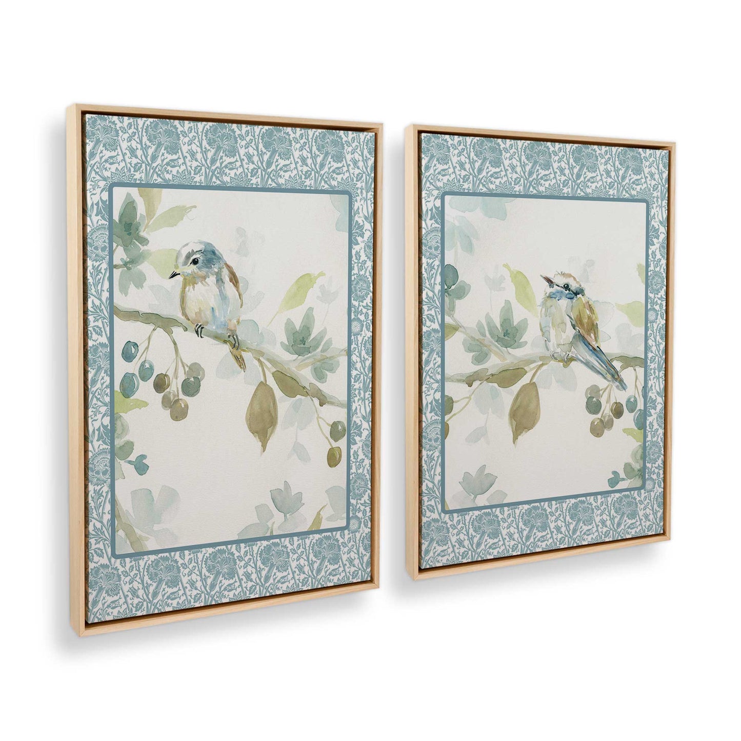 [Color:American Maple], Picture of art in a American Maple frame at an angle