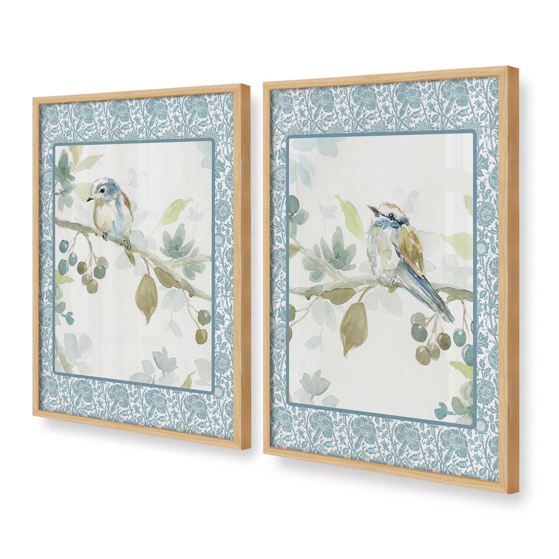 [Color:American Maple], Picture of art in a American Maple frame at an angle
