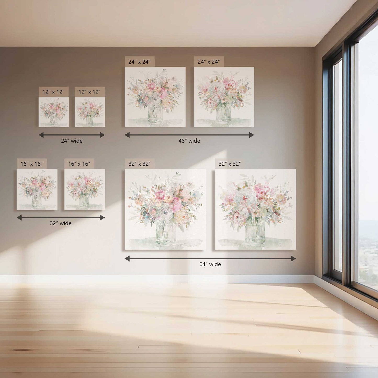 Bloom Party in Pink, Set of 2 Canvas Prints