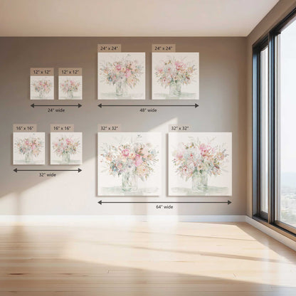 Bloom Party in Pink, Set of 2 Canvas Prints