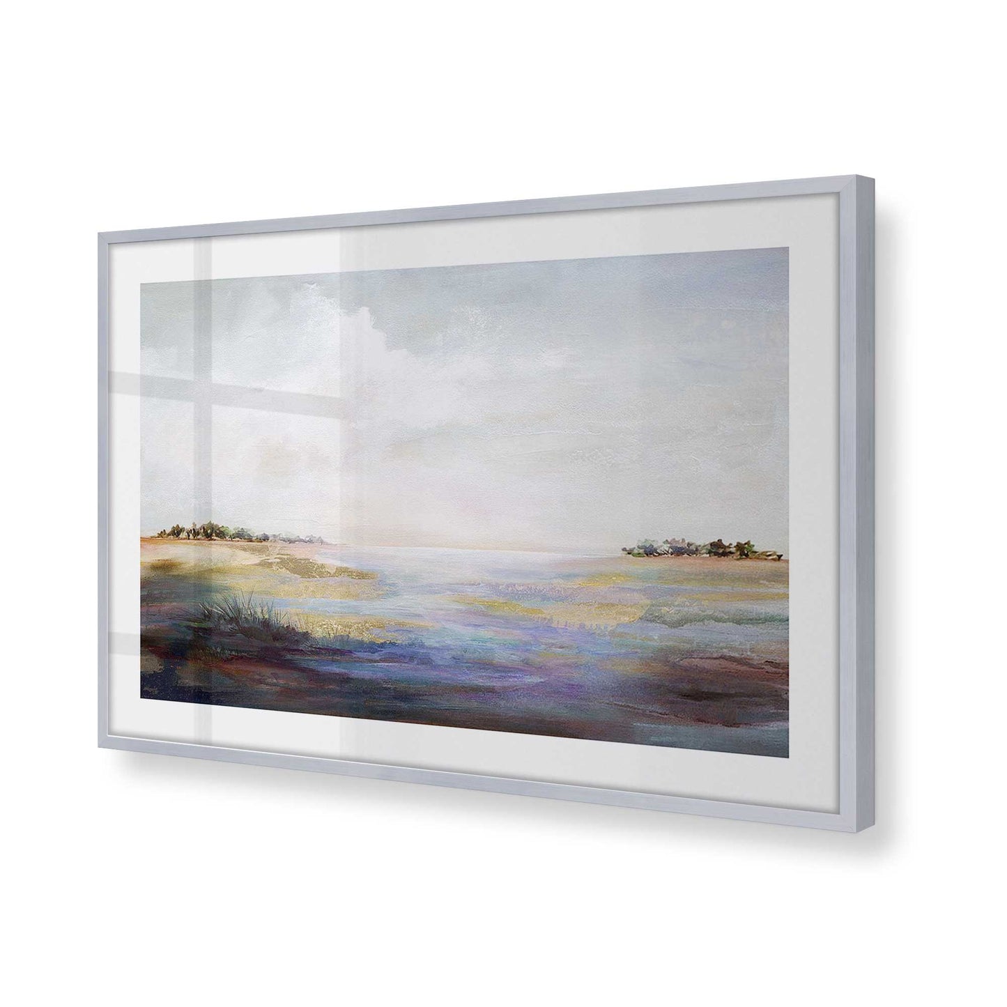 [Color:Polished Chrome], Picture of art in a Polished Chrome frame at an angle