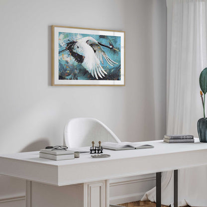 Majestic Crane in flight Art Print