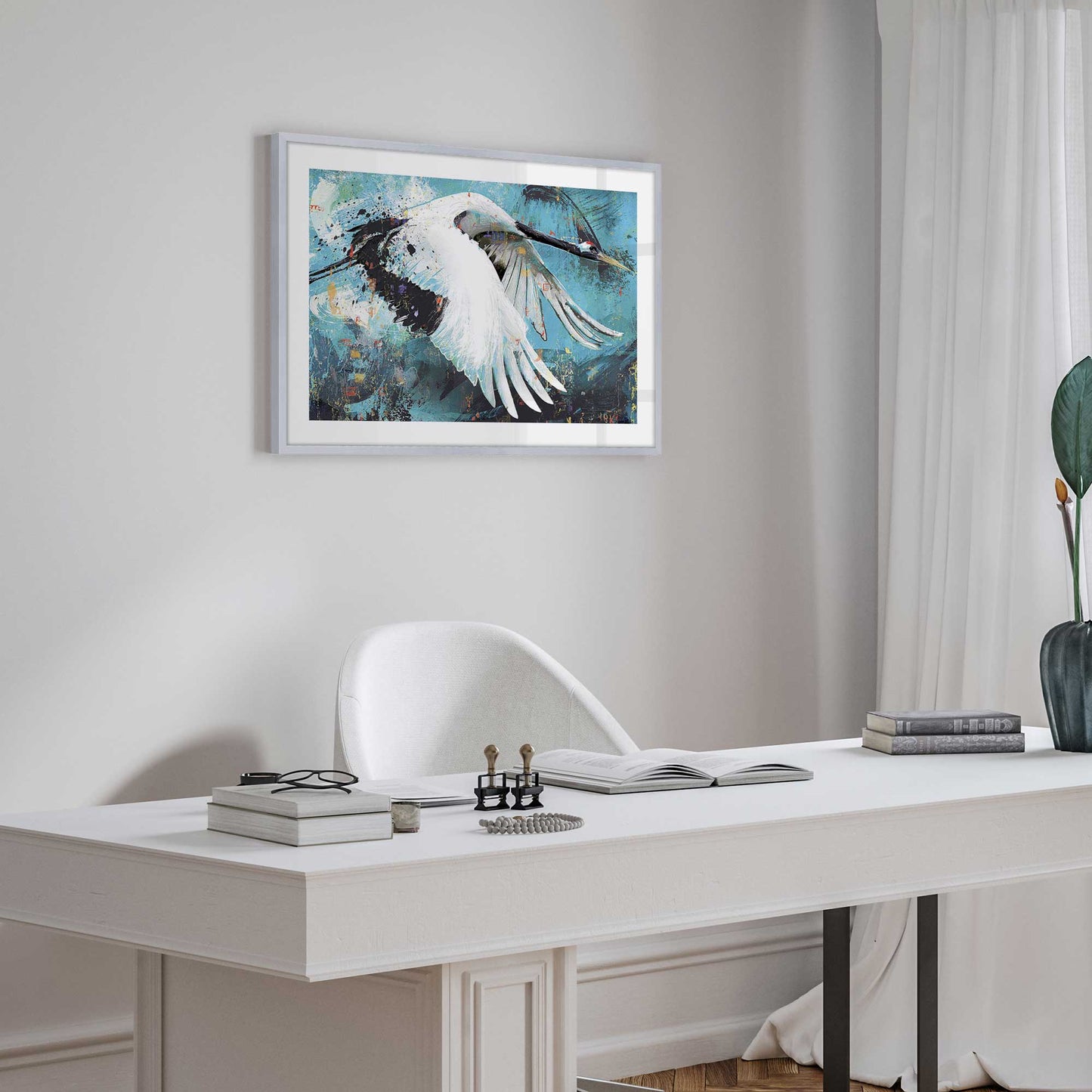 Majestic Crane in flight Art Print