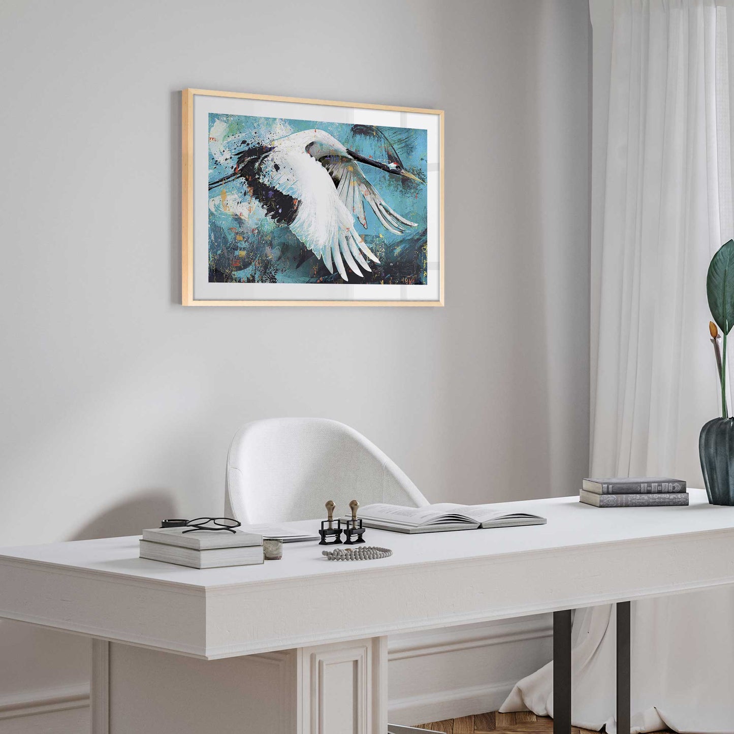 Majestic Crane in flight Art Print