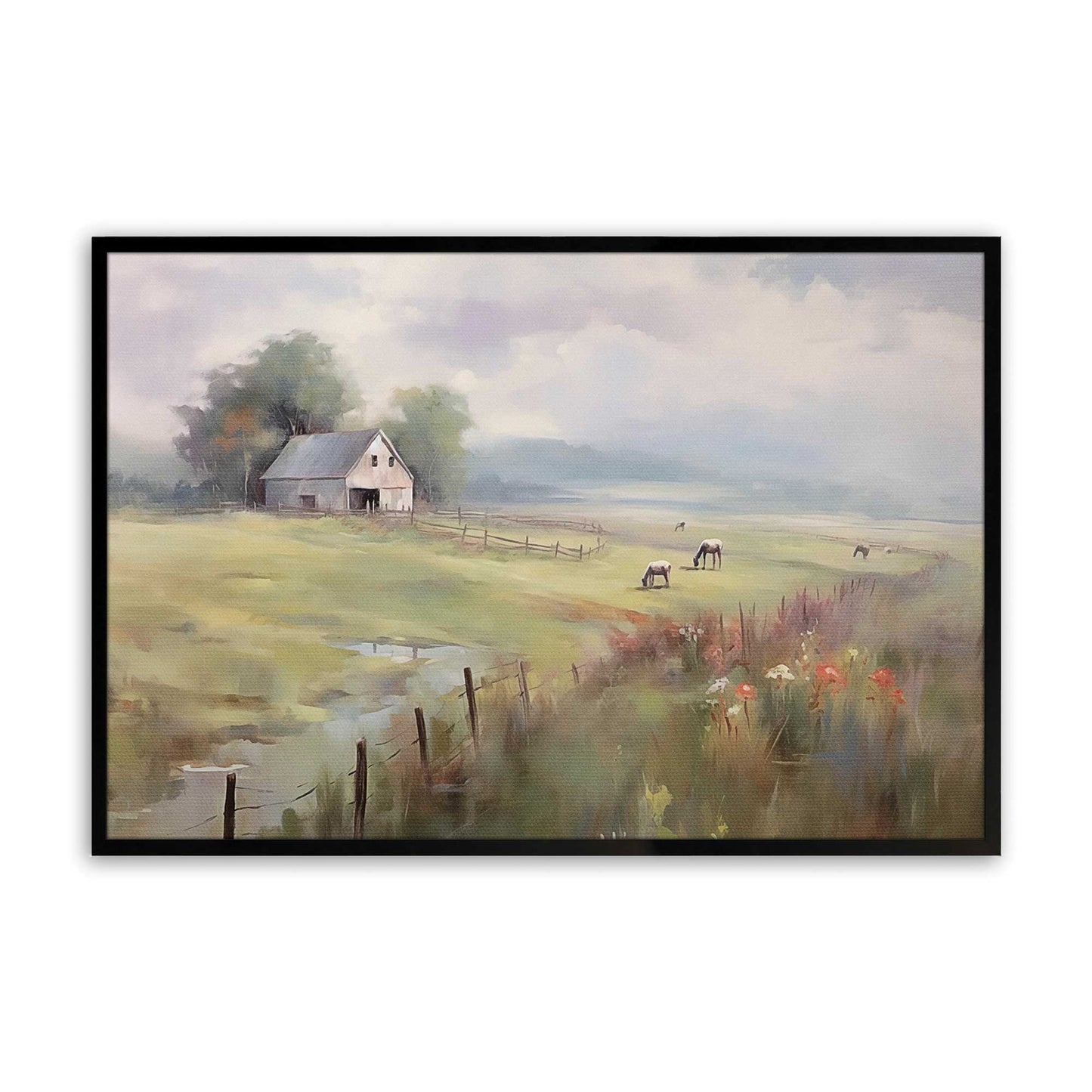 [Color:Satin Black], Picture of art in a Satin Black frame