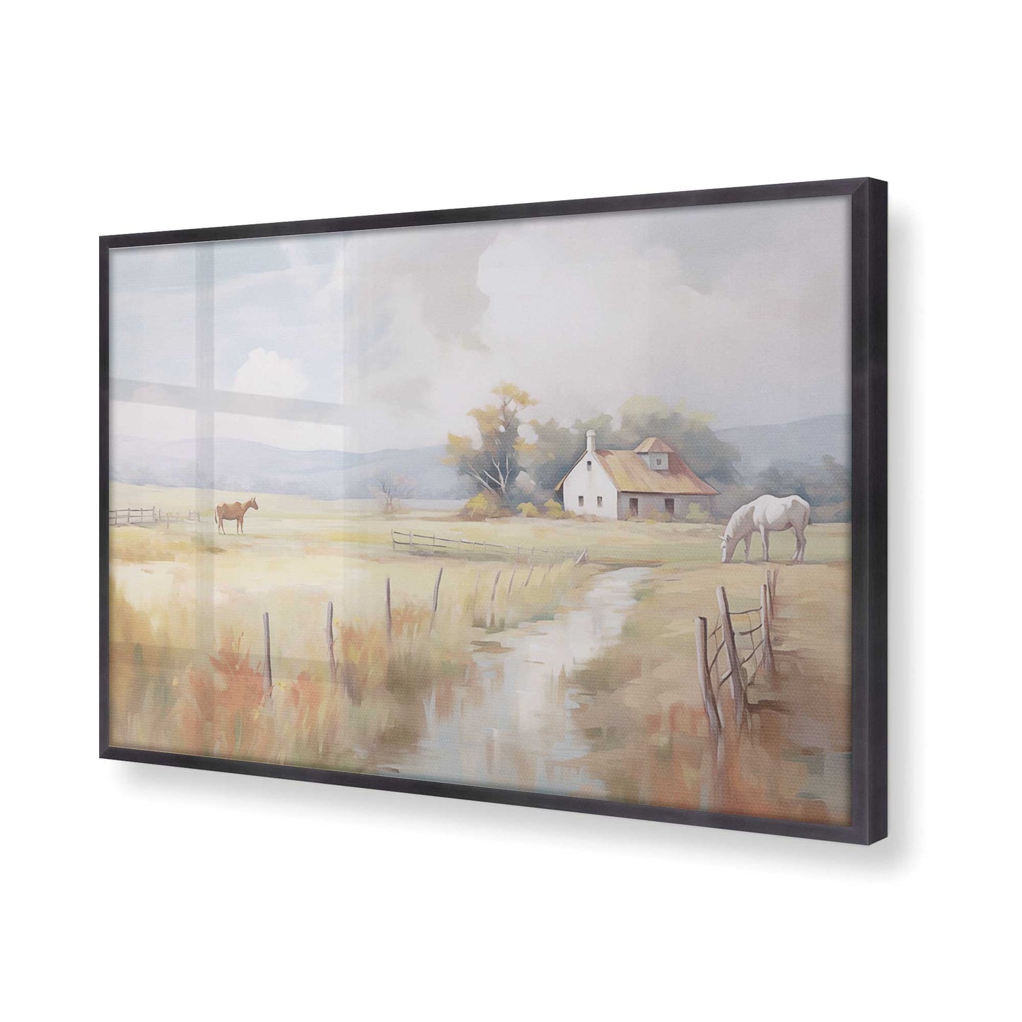 [Color:Weathered Zinc], Picture of art in a Weathered Zinc frame of the corner