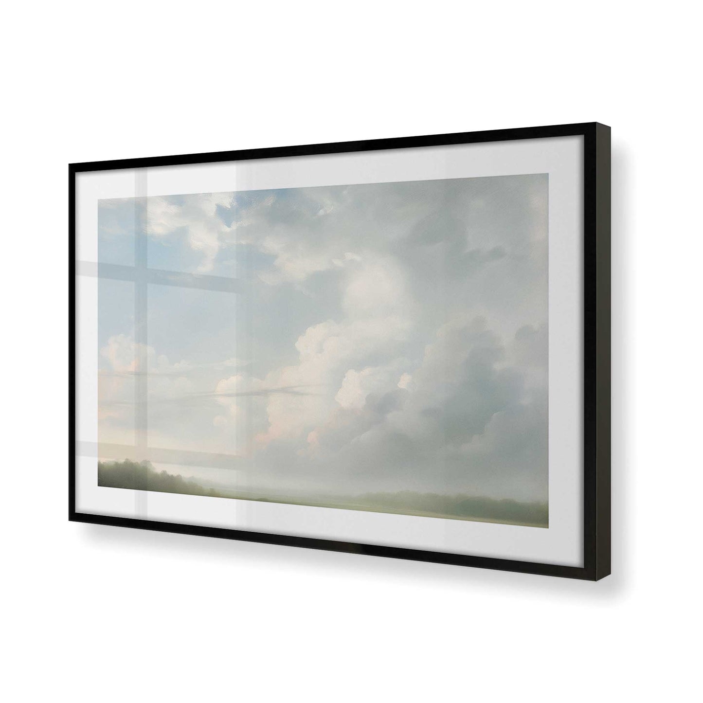 [Color:Satin Black], Picture of art in a Satin Black frame of the corner