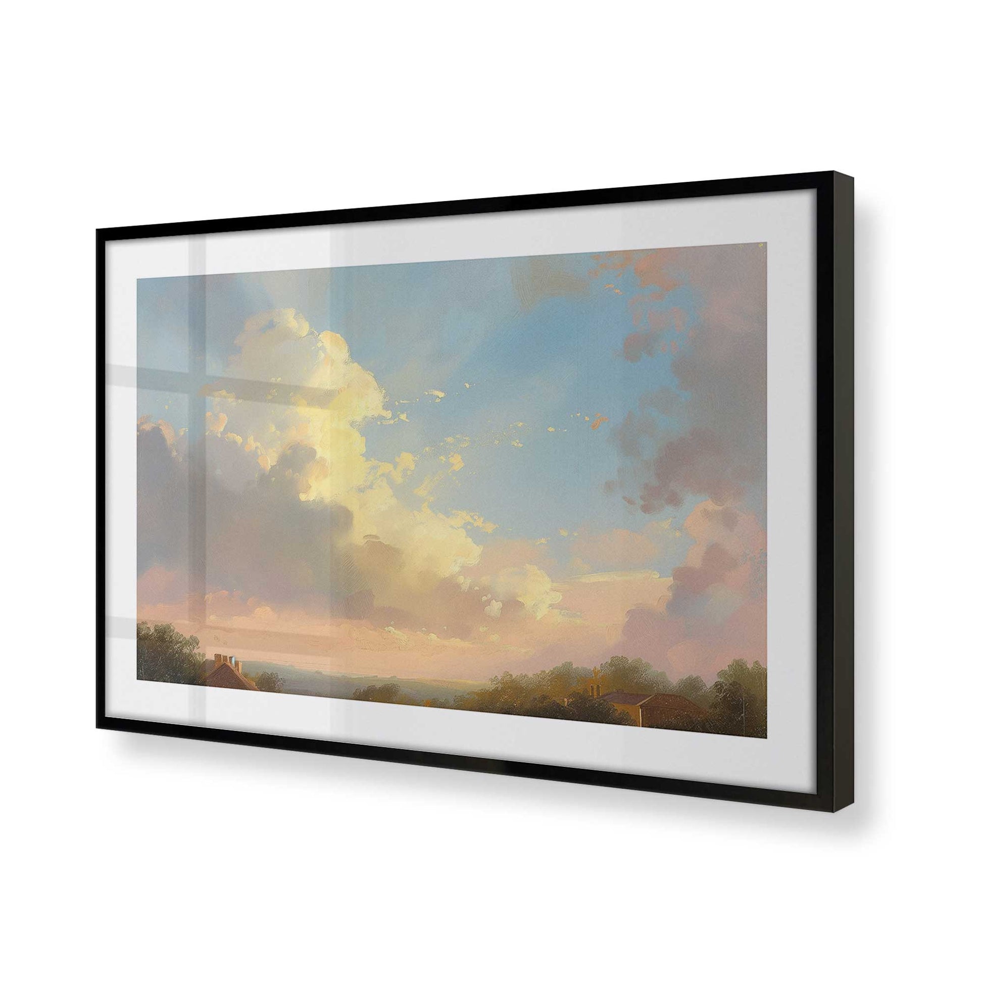 [Color:Satin Black], Picture of art in a Satin Black frame of the corner